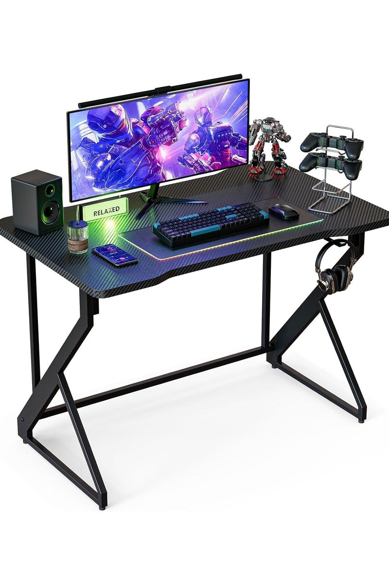 Arabest Gaming Desk 31 Inch Large Manual Height Adjustable Black Gaming Computer Desk, Home Office Standing Table, Executive Workstation  - Image 1