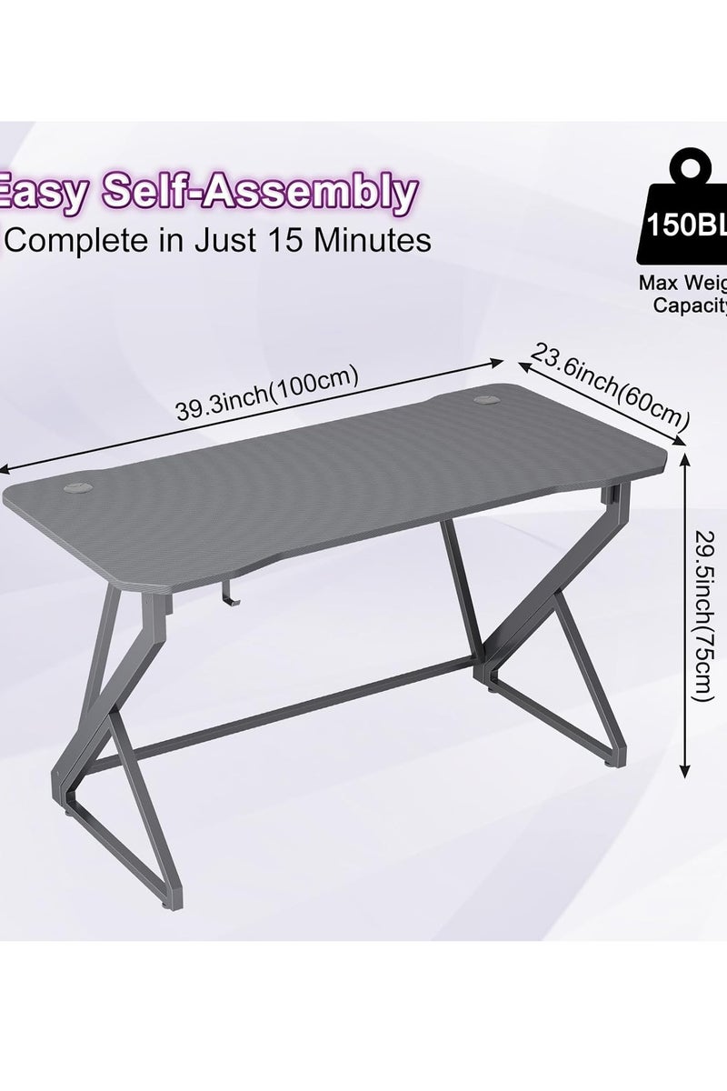 Arabest Gaming Desk 31 Inch Large Manual Height Adjustable Black Gaming Computer Desk, Home Office Standing Table, Executive Workstation  - Image 4