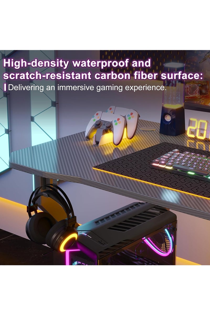 Arabest Gaming Desk 31 Inch Large Manual Height Adjustable Black Gaming Computer Desk, Home Office Standing Table, Executive Workstation  - Image 5