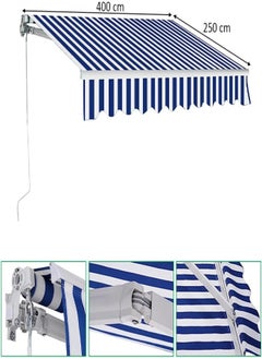 Yatai Outdoor Sun Shade Cover Deck Window Door Canopy Shelter Foldable Awning With Manual Crank Handle Retractable Patio Awning, Uv Water-Resistant Aluminum Awnings