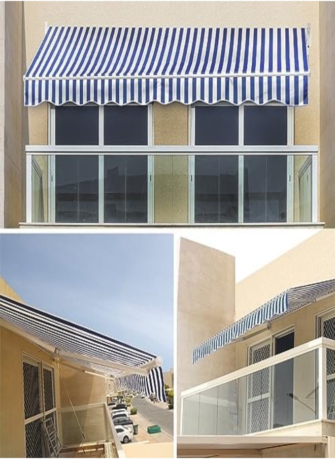 Yatai - Yatai Outdoor Sun Shade Cover Deck Window Door Canopy Shelter Foldable Awning With Manual Crank Handle Retractable Patio Awning, Uv Water-Resistant Aluminum Awnings - Image 1