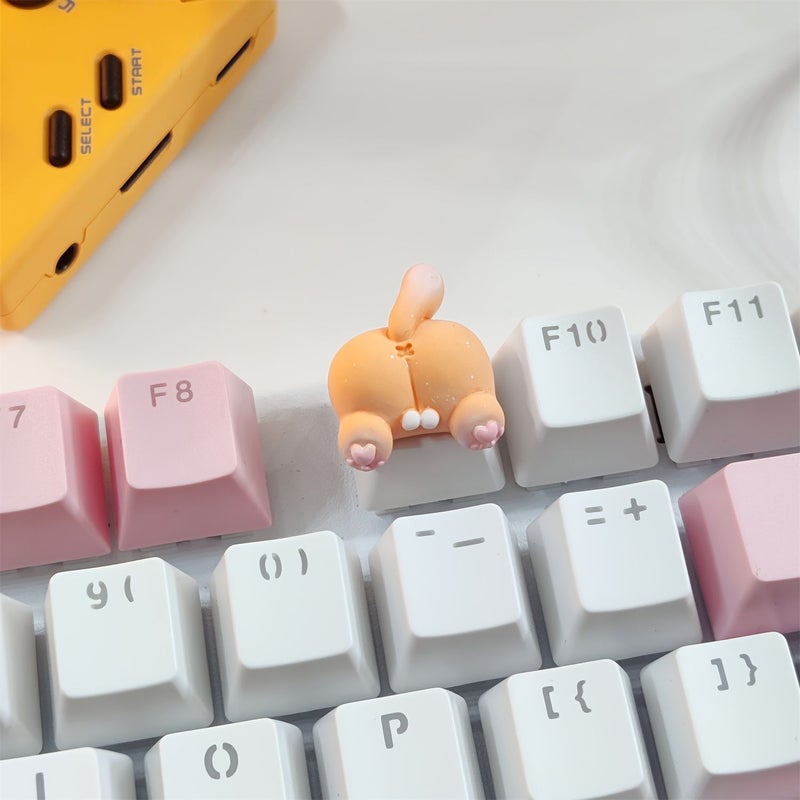 Pastoral Cat Butt Keycap For Mechanical Keyboard Cute Funny Cat Dog Egg Shape Accessory - Image 4