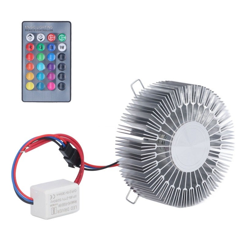 مصباح حائط RGB دوار 360 درجة من الألومنيوم مع جهاز تحكم عن بعد 24 زر  
خرز LED ممتاز مقاوم للحرارة - مصباح حائط زهرة الشمس لغرفة النوم وغرفة المعيشة والحفلات وبارات الكاريوكي والحانات - Image 2