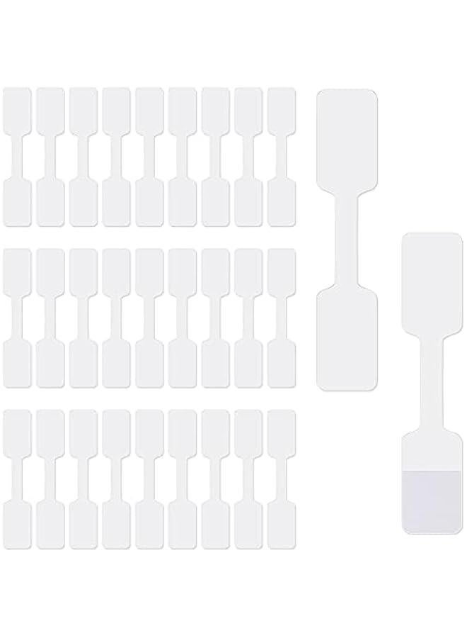 Arabest 200 Pieces Blank Jewelry Price Tags Stickers White Jewelry Price Label Self Adhesive Short Dumbbell, Rectangle Barbell Label for Necklace Earring Identify  - Image 1