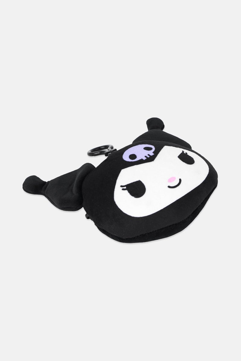 Sanrio Hello Kitty Kuromi Head Shaped Super Soft Plush Clip On Key Chain, Multicolor - Image 3