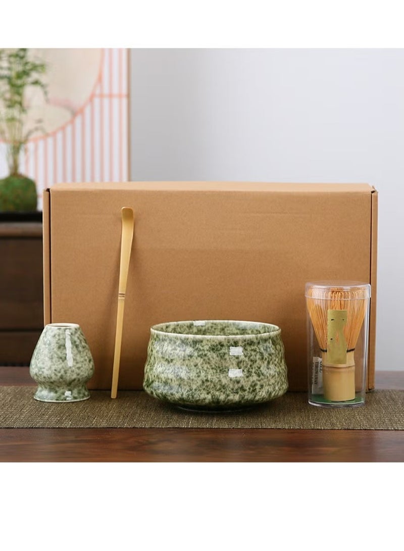 مجموعة ماتشا، طقم شاي من 4 قطع، مصنوع من الخيزران الصديق للبيئة، ملعقة الشاي / ملعقة الماتشا / وعاء الماتشا / حامل الخفاقة، لتحضير الشاي الصيني التقليدي - Image 1