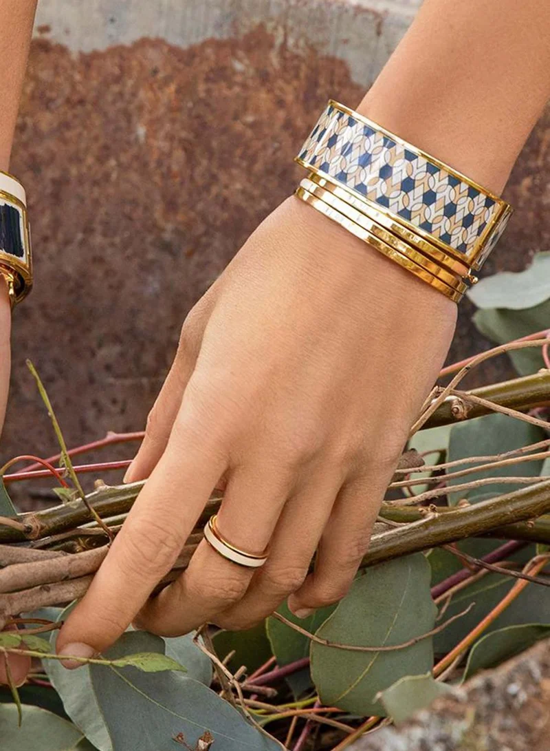 Bangle up Printed Enamel Clasp Bracelet