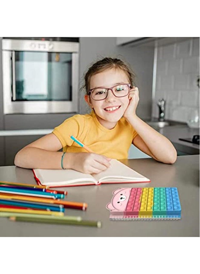 A5 Pop Notebook Spiral Notebook for Girls and Boys Gift in School with Stress Relief Assistant Fidget Toy