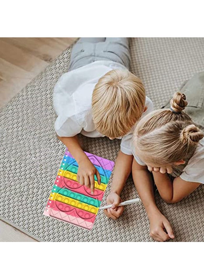 A5 Pop Notebook Spiral Notebook for Girls and Boys Gift in School with Stress Relief Assistant Fidget Toy