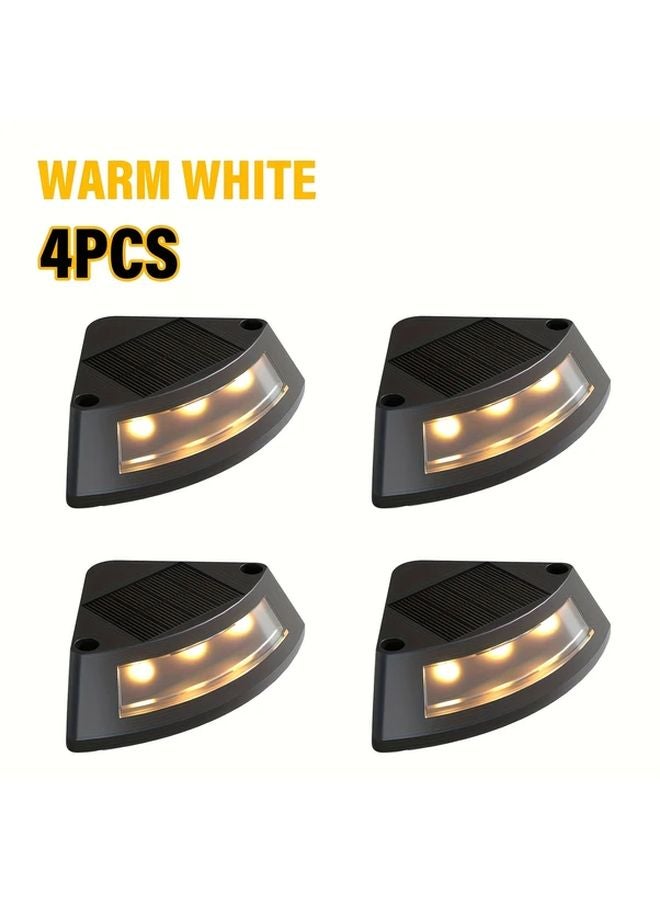 4 قطع أضواء الدرجات الشمسية باللون الأبيض الدافئ تشغيل وإيقاف تلقائي لفسحة الحديقة وممر الحديقة - Image 1