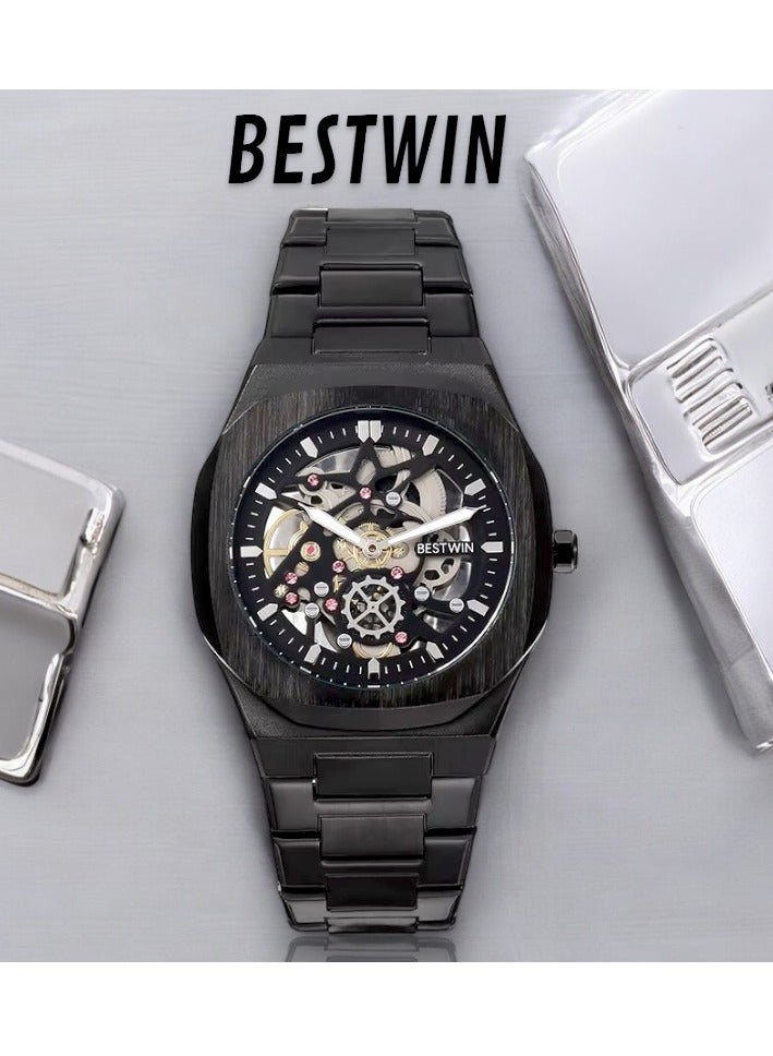 Watches for Men Fashion Stainless Steel Quartz Analog Water Resistant Watch 983