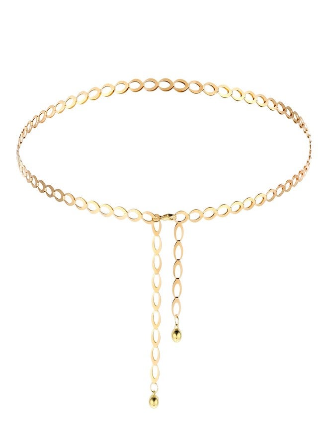Azefnuhk Gold Chain Belt for Women, Dainty Body Link Jewelry, Adjustable Loin Chain Link Body Waist, Fashion Long Hollow Belt, Body Belly Jewelry for Jean Pants Dress (Gold) - Image 1
