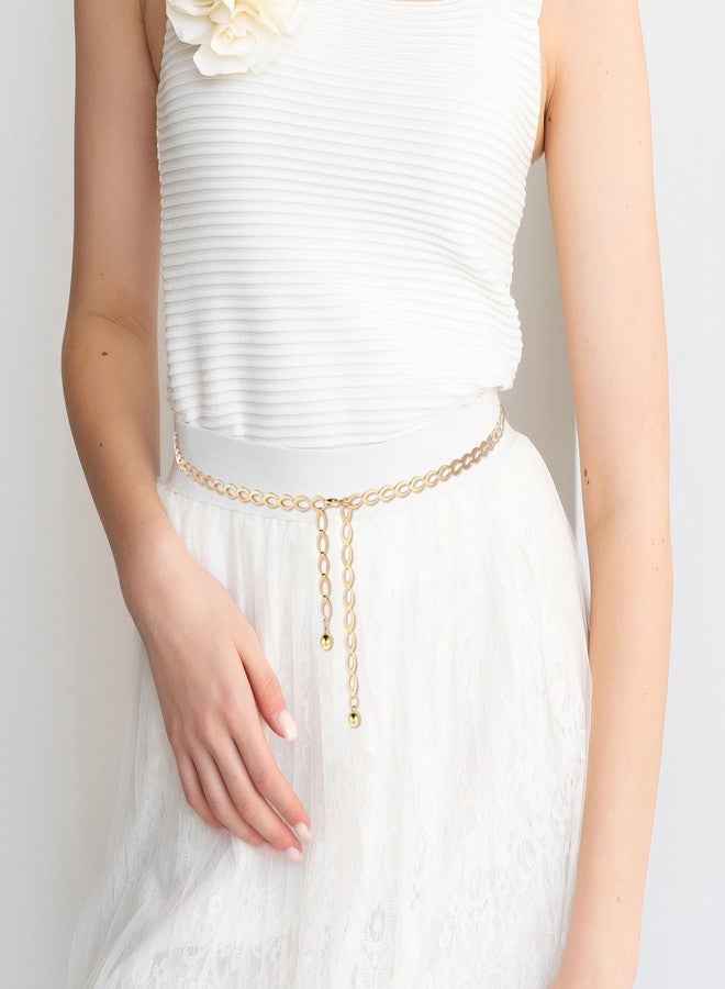 Azefnuhk Gold Chain Belt for Women, Dainty Body Link Jewelry, Adjustable Loin Chain Link Body Waist, Fashion Long Hollow Belt, Body Belly Jewelry for Jean Pants Dress (Gold) - Image 4