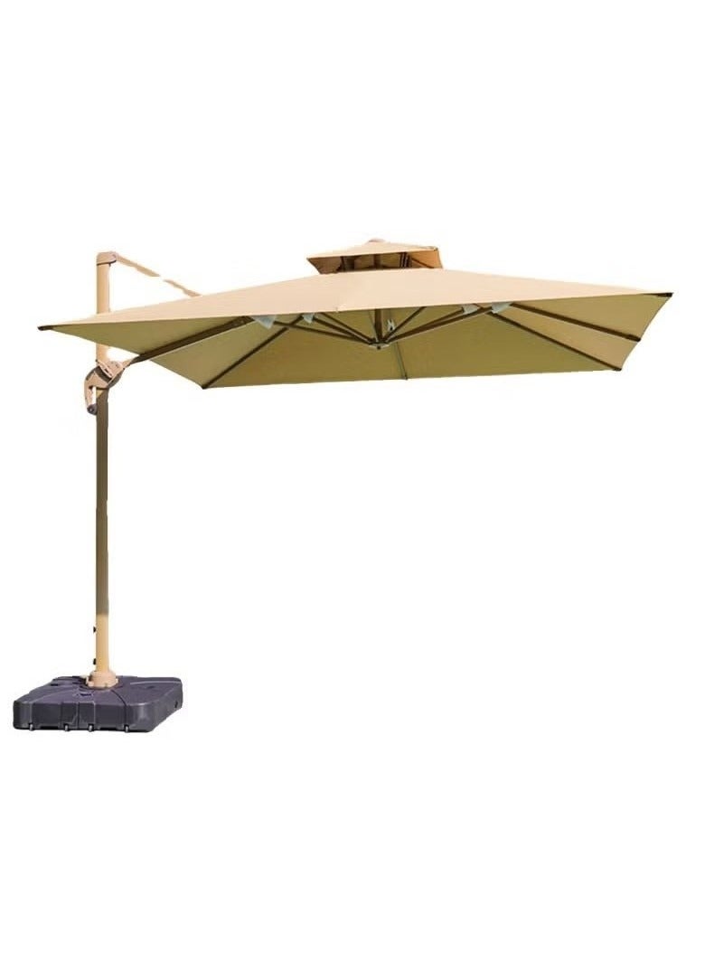 Zeno Double Layer Solar Led Bar Patio Umbrella Cantilever Canopy Heavy Duty Sunshade Waterproof Canopy with UV Protection Umbrella With Parasol Base For Garden Pool Balcony  - Image 2