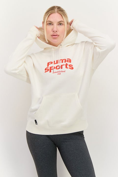 Women Relaxed Fit Embroidered Outdoor Sweatshirts, Off White