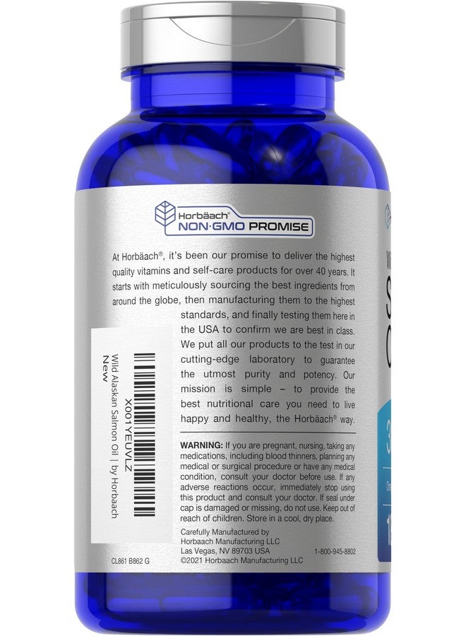 Horbäach Horbäach Wild Alaskan Salmon Fish Oil | 180 Softgel Capsules | Gluten Free, Non-GMO | High Potency | Excellent Source of Omega-3 Fatty Acids EPA and DHA  - Image 3