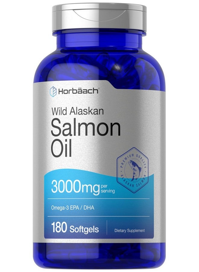 Horbäach Horbäach Wild Alaskan Salmon Fish Oil | 180 Softgel Capsules | Gluten Free, Non-GMO | High Potency | Excellent Source of Omega-3 Fatty Acids EPA and DHA  - Image 1