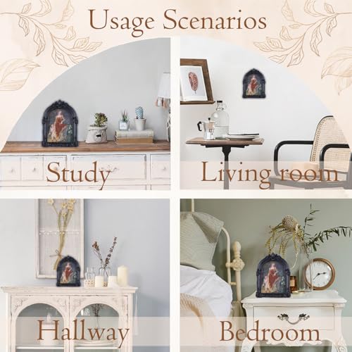 LIHOLO Black Antique Picture Frames 4x6 Ornate Arched Vintage Picture Frames with Glass Front for Wall Hanging and Tabletop Photo Gallery Wall Decor Vintage Home Decor - Image 4