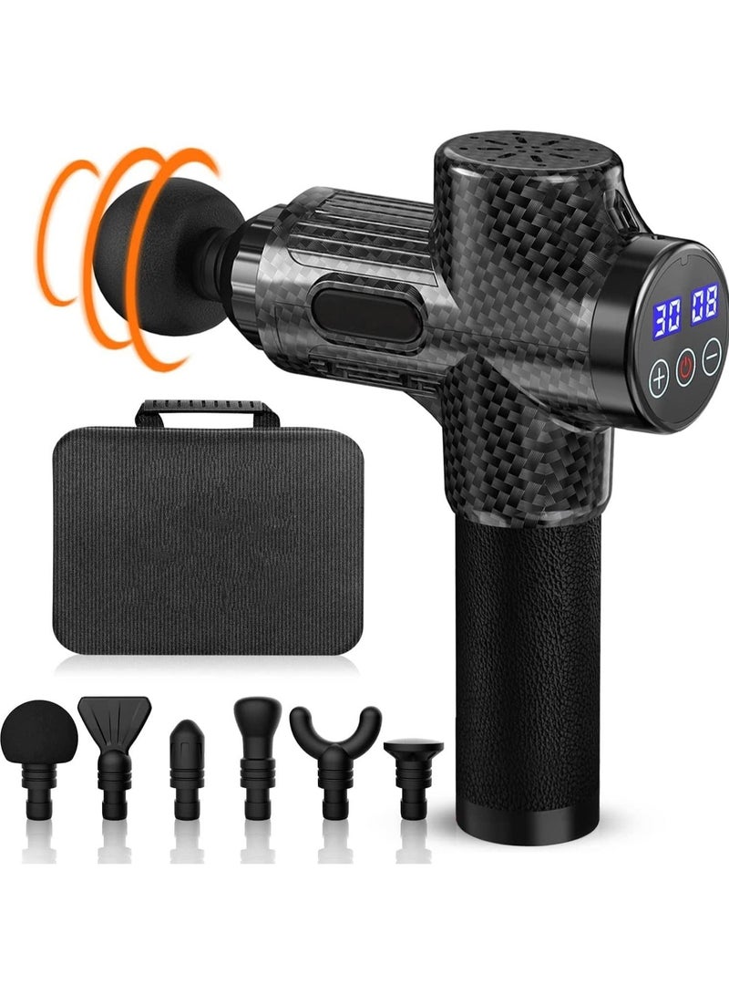 جينيكست LCD مسدس تدليك كهربائي عضلات قرع الأنسجة العميقة لتدليك استرخاء عنق الجسم للياقة البدنية - Image 1