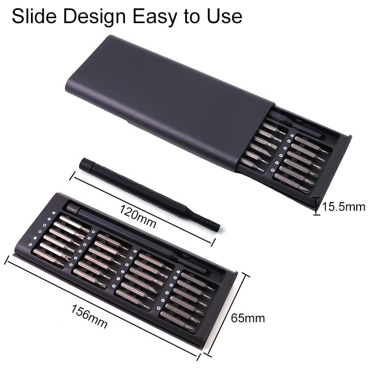 PIXEZO 24 in 1 Premium Precision Screwdriver Set Sturdy Small Screwdriver Set with Phillips Head Flathead Magnetic Mini Screwdrivers Kit for Fixing Electronics PC and Eyeglass Repairing  - Image 5