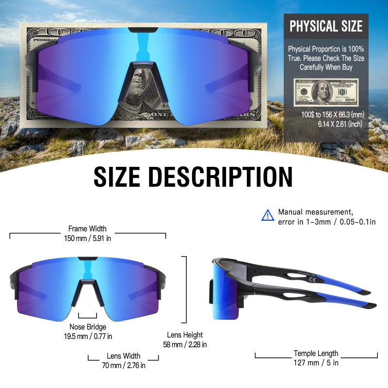 DUCO Sports Sunglasses for Men Cycling Sunglasses Youth Baseball Sun glasses Lightweight TR90 Frame Goggles DC0032 - Image 3
