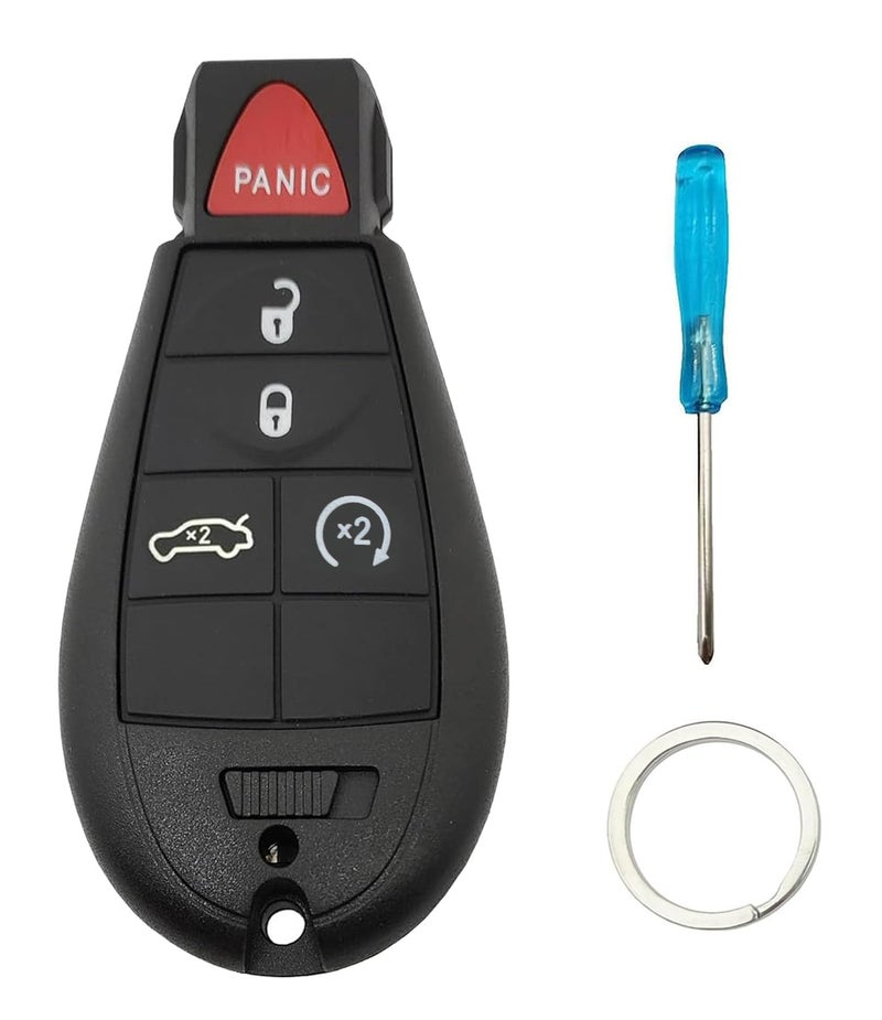 Arruweer Replacement Key Fob Case Shell fit for Dodge Ram 1500 2500 3500 Journey Grand Caravan Charger Durango Challenger Magnum Keyless Entry Remote Key Fob Cover (5 Buttons) - Image 1