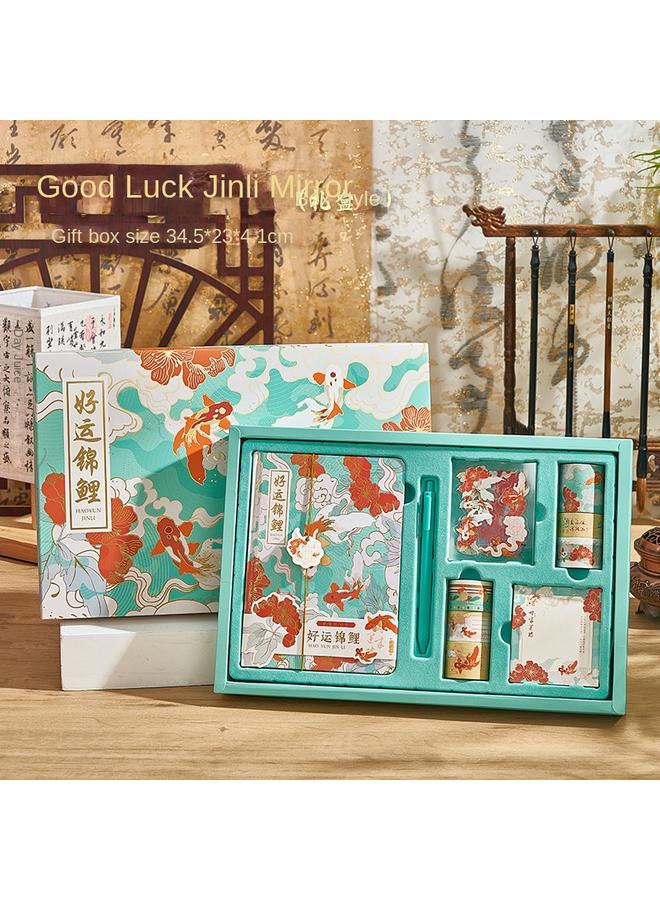 Bluejw Notebook Gift Box Suit New Forbidden City Wenchuang Chinese Style Koi Hand Account Gift Box Business Stationery - Image 1
