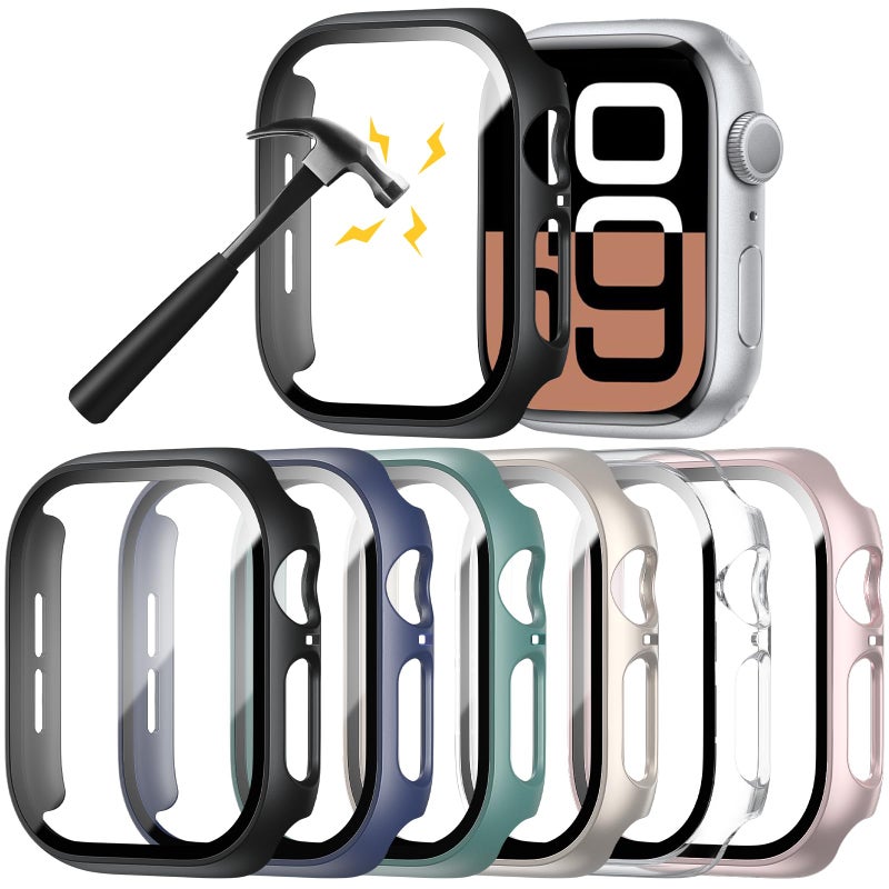 Rontion 6 Pack Hard PC Case Compatible with Apple Watch Series 11/10 42mm with Tempered Glass Screen Protector, Ultra-Thin Scratch Resistant Protective Bumper Covers for iWatch 11/10 42mm Accessories - Image 1