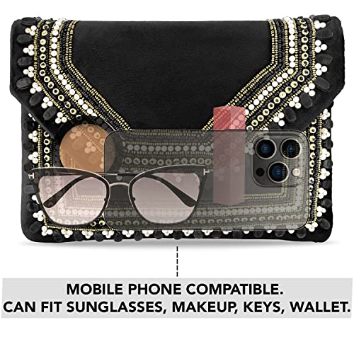 Aheli Clutch Women's Purse Bridal Bag for Casual Detachable Strap Evening Sling Bag Gift for Women - Image 2