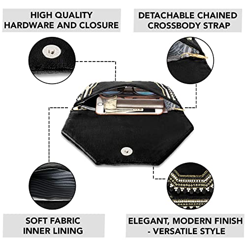 Aheli Clutch Women's Purse Bridal Bag for Casual Detachable Strap Evening Sling Bag Gift for Women - Image 3