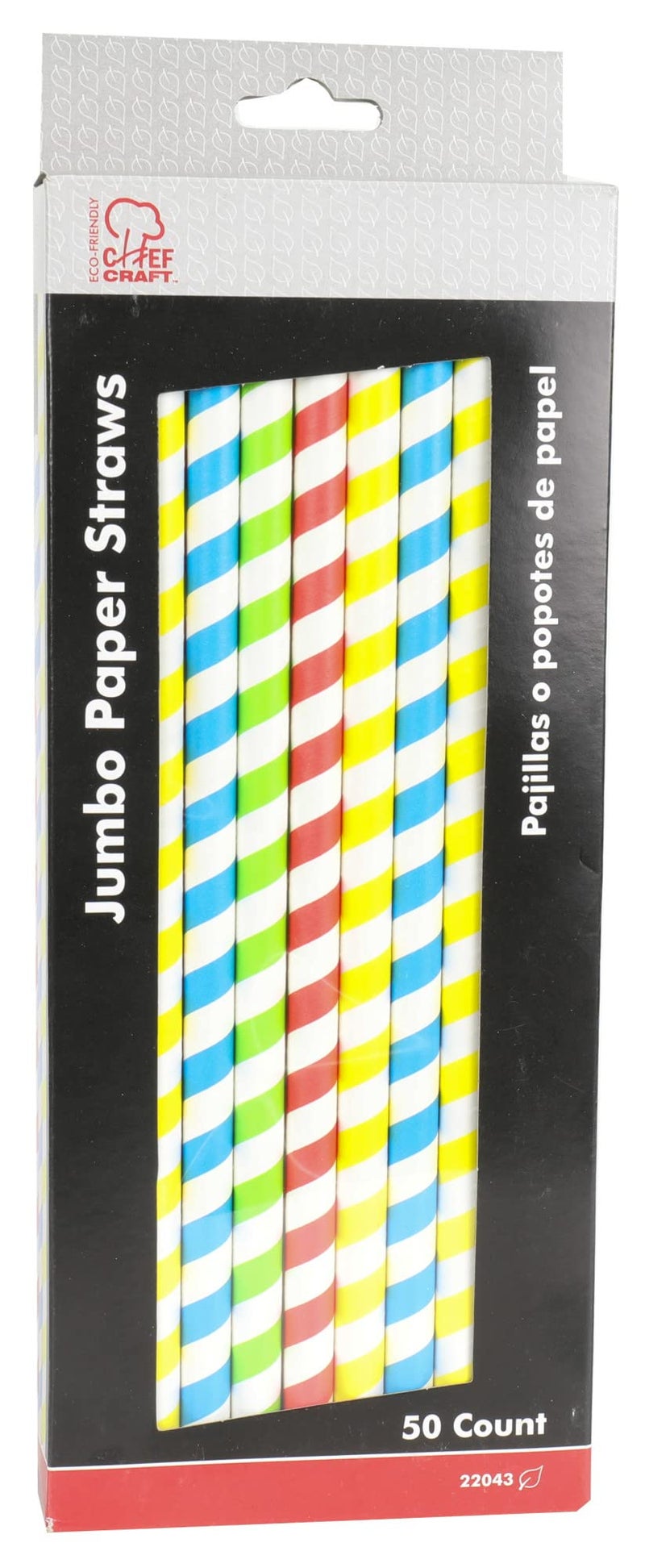 Chef Craft Eco Jumbo Paper Straws  9.75 inch 50 Piece Set  Spiral - Image 2