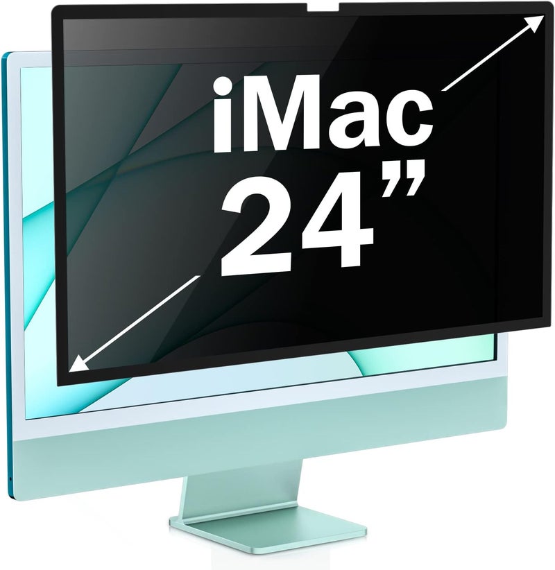 ZOEGAA فلتر شاشة الخصوصية القابل للإزالة لجهاز iMac بحجم 24 بوصة (2021-2024، شريحة M1، M3، M4)، شاشة خصوصية لجهاز الكمبيوتر لجهاز iMac بحجم 24 بوصة وفلتر مضاد للتجسس ومضاد للوهج الأزرق - Image 1