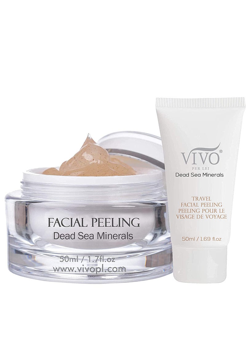 Vivo Per Lei - Vivo Per Lei Facial Peeling Gel - Contains Dead Sea Minerals and Nut Shell Powder - Gentle Face Exfoliator Scrub and Blackhead Remover - Peel Your Skin to a Fresher You - 3.4 Fl. Oz. - Image 1