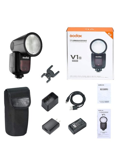 GODOX V1 V1-S Round Head Camera Flash for Sony, 2.4G TTL Sony Flash Speedlite, 1/8000 HSS Speedlight for Sony, Rechargeable Li-ion Battery, 480 Full Power Shots, 10 Level LED Modeling Lamp