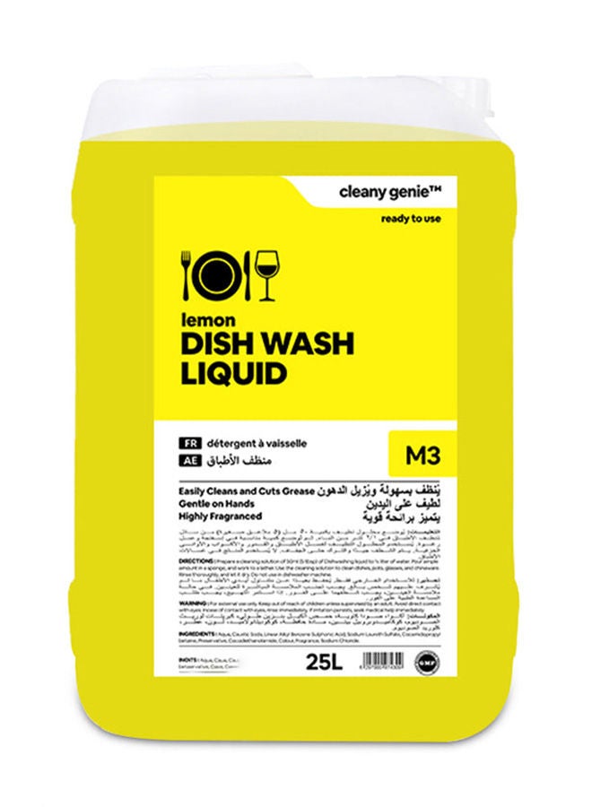 cleany genie Long-Listing Dishwasher Liquid - Lemon Frangrance 25L - Image 1