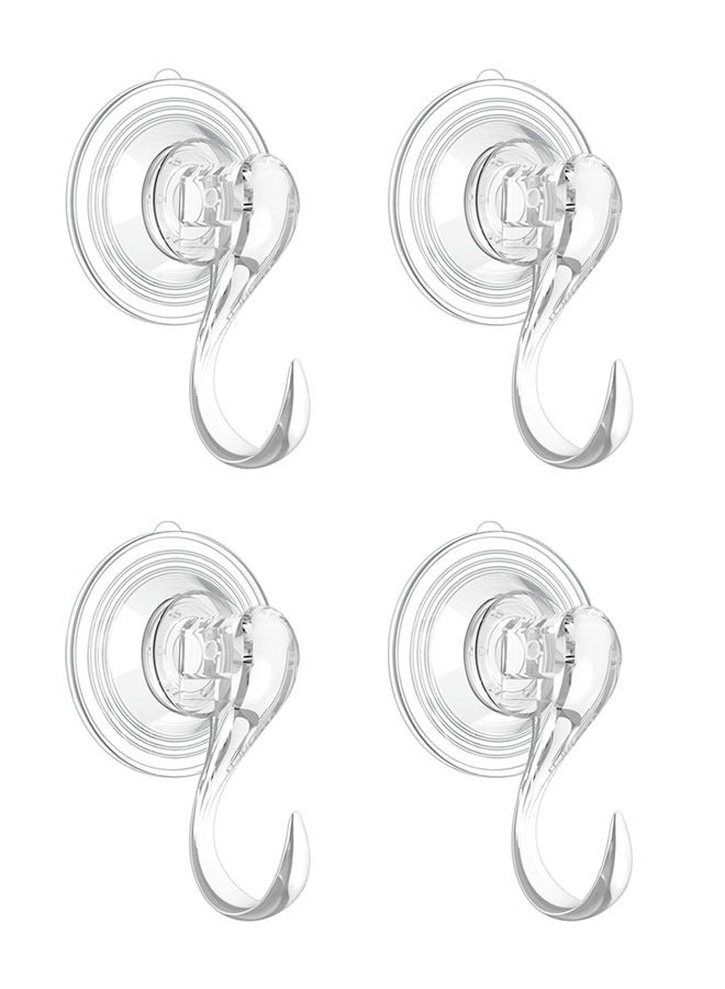 وهاواي 4 Pack Clear Suction Cup Hooks Plastic Heavy Duty Waterproof Vacuum Sucker Hangers Removable Plastic Hook Cup Holds up to 3KGS for Kitchen Bathroom Door  - Image 1