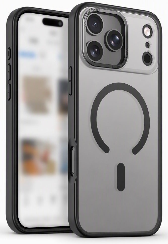 for iPhone 17 Pro Max Case Compatible with MagSafe,Magnetic Phone Case for iPhone 17 Pro Max,Skin-Friendly Hybrid TPU Hard Back Matte Cover,N52 Built-in Magnets,Metal Camera Frame Shockproof Case Black - Image 1