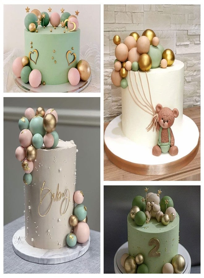 ASTARON Ball Cake Topper, 32 Pcs Foam & Wire Decorations, Mini Balloons Cake Topper Sticks, 4 Colors & Sizes for Wedding Party Birthday Cake Decorating - Image 5