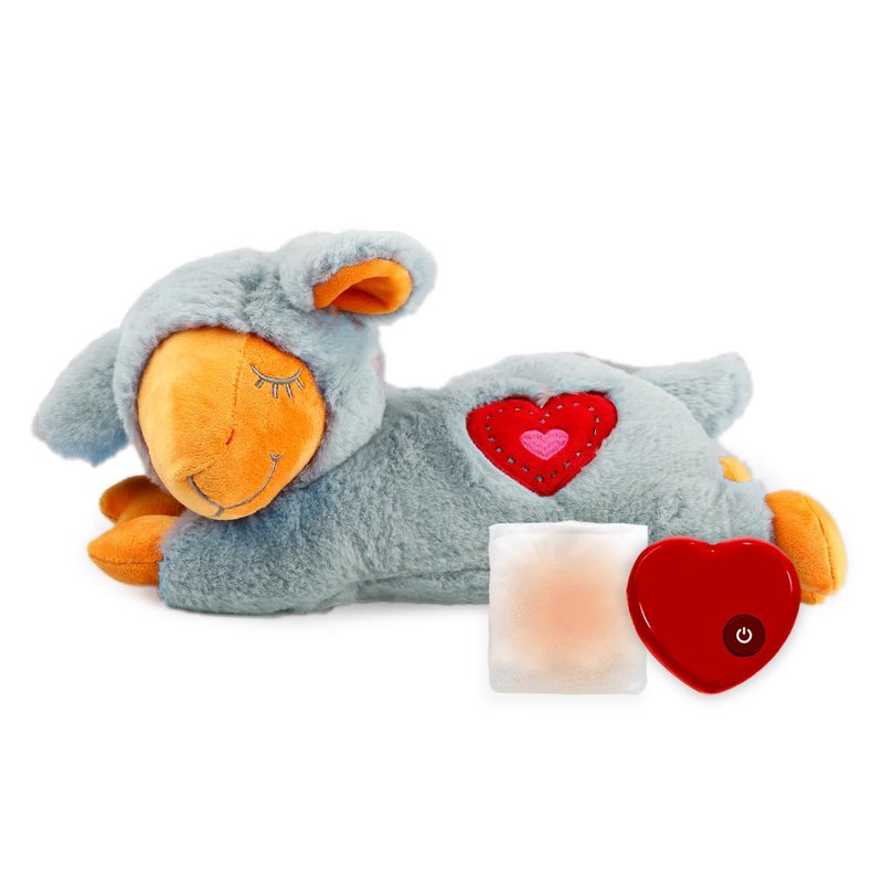 ALL FOR PAWS Heartbeat Puppy with Warm Bag for Dogs Anxiety Relief Stuffed Animals Toy for Dog Sleep Aid Comfort Snuggling Plush Puppy Toy for Behavioral Training Aid Grey Sheep - Image 2