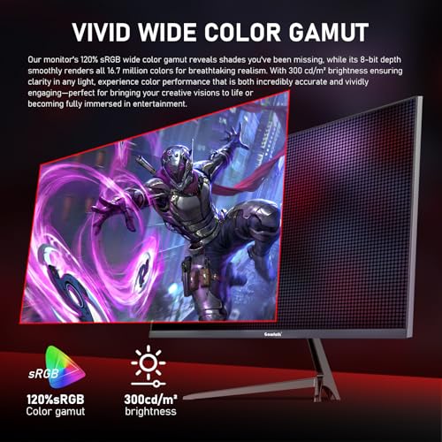 Gawfolk شاشة ألعاب Gawfolk 27 بوصة IPS 260Hz، QHD 2560 * 1440p لشاشات الكمبيوتر، شاشة كمبيوتر للمنزل والمكتب، تدعم HDMI و DP، متوافقة مع تثبيت الحائط 75 * 75 مم، أسود - Image 5