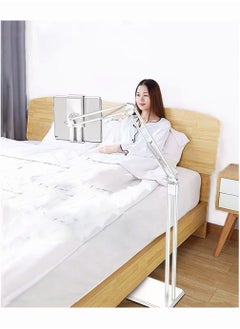 SINCHER Agility 2 in 1 Tablet Stand Holder Adjustable for Bed Desk Phone Stand Holder Floor Stand for 4.6-11.10''(White)  - Image 2