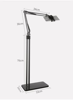 SINCHER Agility 2 in 1 Tablet Stand Holder Adjustable for Bed Desk Phone Stand Holder Floor Stand for 4.6-11.10''(White)  - Image 3