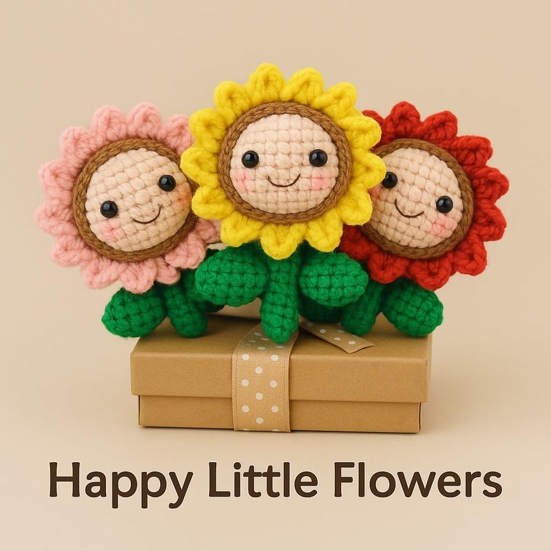 MyfavoriteK Handmade Crochet Sunflower Keychain for Women Girls, Handbag Purse Charm Cute Key Chain for Car Keys Smiley Gift (Sunflower) - Image 5