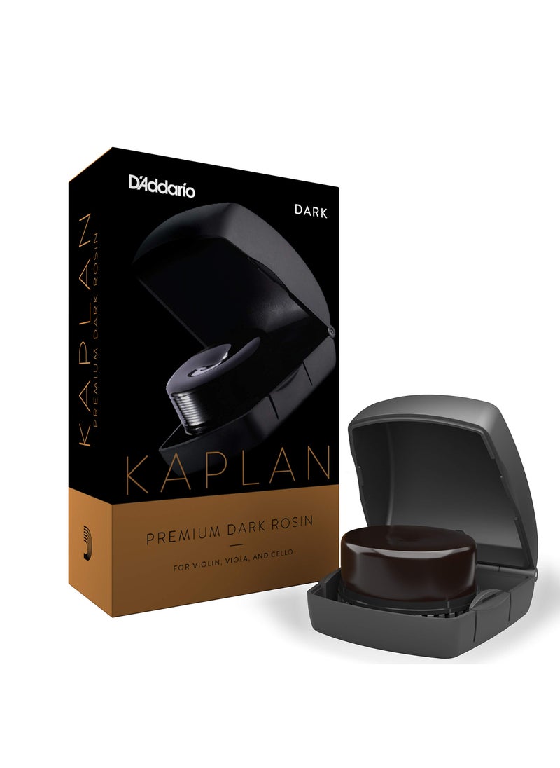 D'Addario D'Addario Violin Rosin - Cello Rosin - Kaplan Premium Dark Rosin with Case for Violin, Viola, Cello - For Horsehair or Synthetic Bows  - Image 1