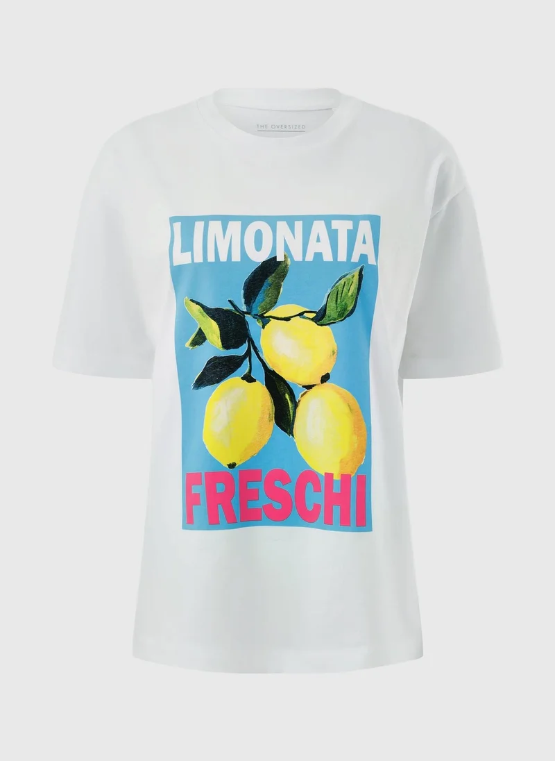 ماتلان White Limonata Graphic Oversized T-Shirt