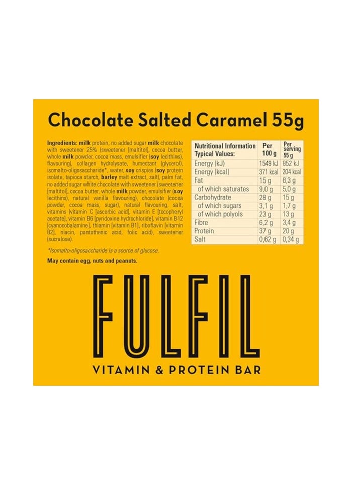 Fulfil Fulfil Chocolate Salted Caramel Protein Bar 15pc  - Image 3