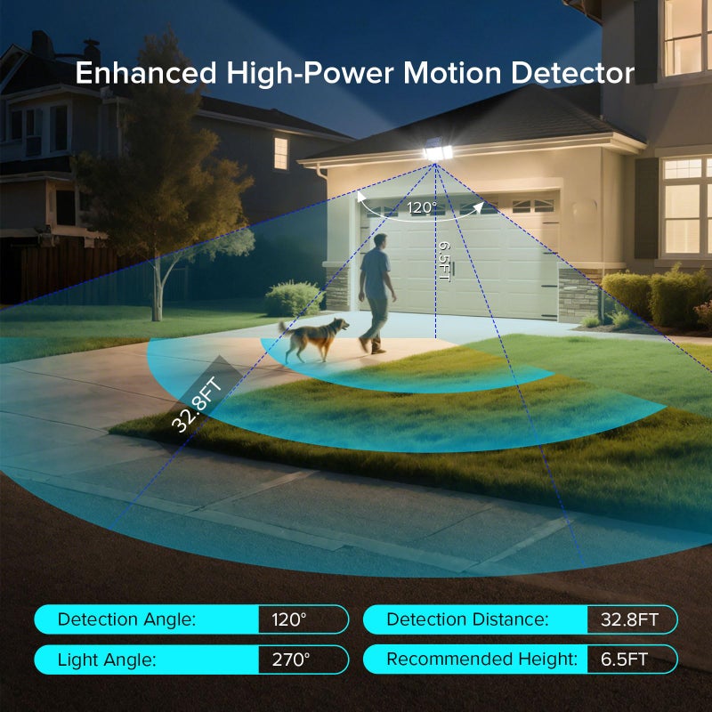 JJX Solar Outdoor Lights 3000LM 238 LED, 1 Pack 3-Head Motion Sensor Outdoor Lights, 6500K IP65 Waterproof 3 Lighting Modes Solar Security Light for Yard Garden Driveway with Remote Control - Image 2