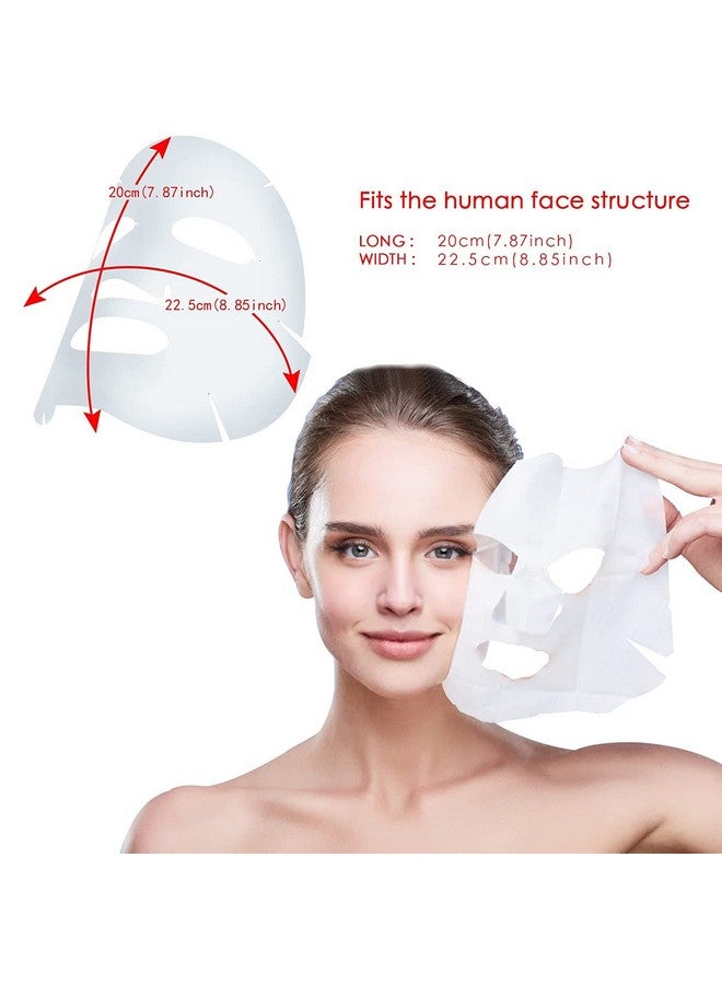 MDN Pre Cut Facial Mask Paper Sheets White DIY Facial Paper Sheet Natural Spa Skin Care Fiber Paper Non Woven Beauty Face Masks Paper for Women Girl Facial Creams Spa - 50 PCS - Image 3