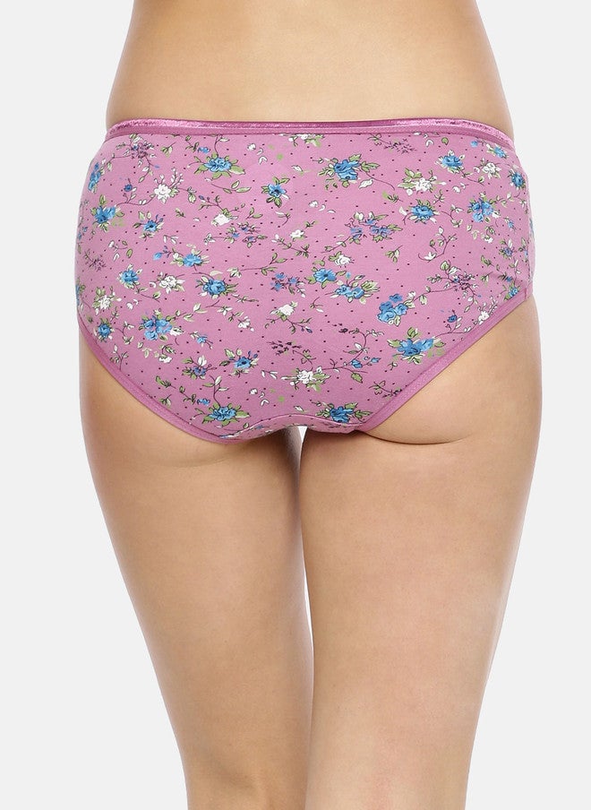 Red Rose RedRose Women Pack Of 3 Floral Printed Cotton Hipster Briefs - Image 4
