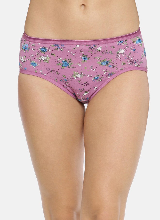 Red Rose RedRose Women Pack Of 3 Floral Printed Cotton Hipster Briefs - Image 3